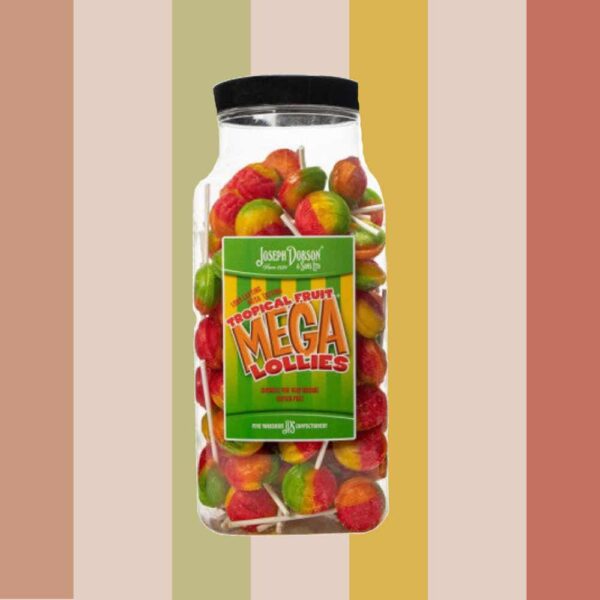 Joseph Dobson Tropical Fruit Mega Lollies 90 Count Jar