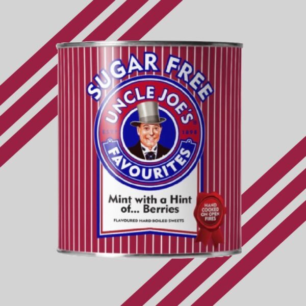 Uncle Joes Mint Ball Berries Sugar Free Tin 120g
