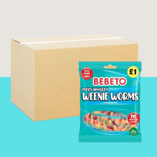 Bebeto Fizzy Weenie Worms 150g x10
