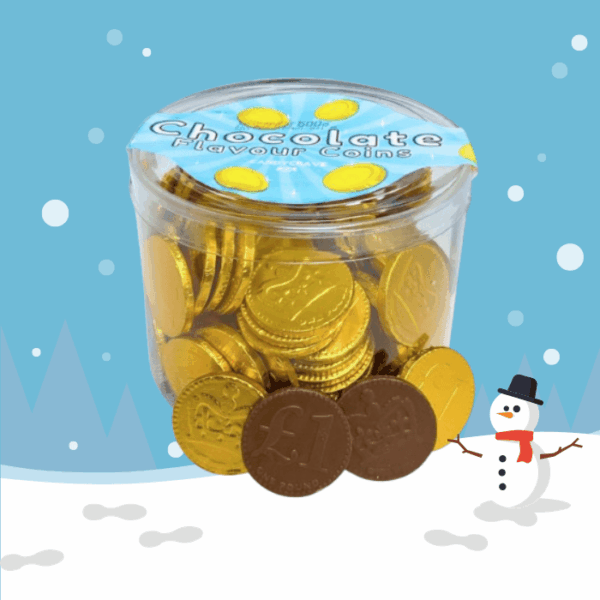 Christmas Chocolate Coins Tub 500g