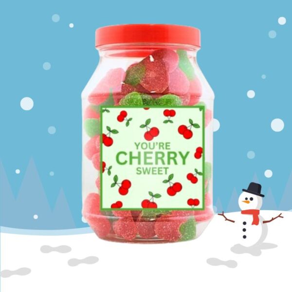 Christmas Jelly Cherries Gift Jar 400g