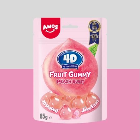 Amos 4D Fruit Gummy Peach Burst 65g x12