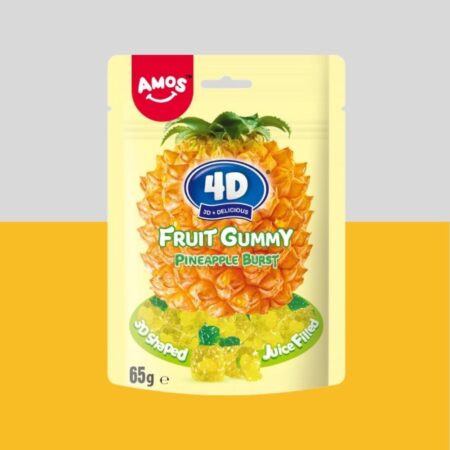 Amos 4D Fruit Gummy Pineapple Burst 65g x12