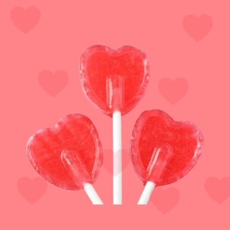 Cherry Heart Lollipops 1kg