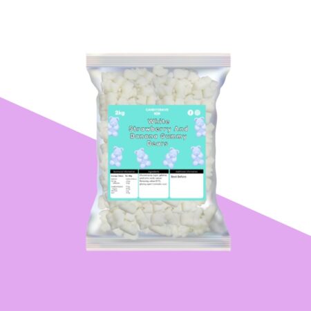 Candycrave White Strawberry and Banana Gummy Bears 2kg