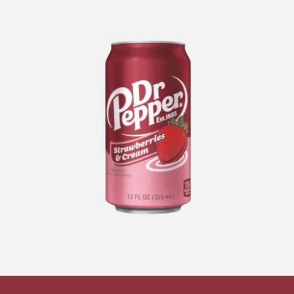 Dr Pepper Strawberry & Cream Fizzy 355ml x12