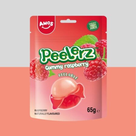 Amos Peelerz Gummy Raspberry 65g x12