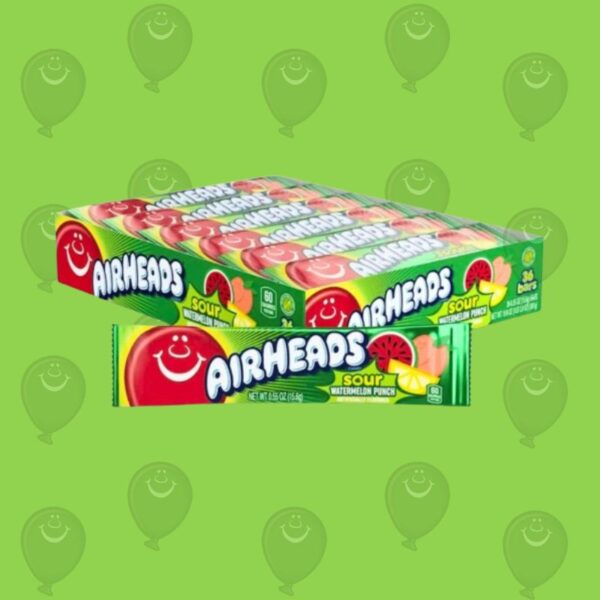 Airheads Sour Watermelon Punch Flavour Chew Bars 16g x36