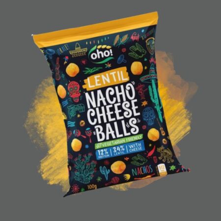 Oho! Lentil Chips Nacho Cheese Balls 100g x23