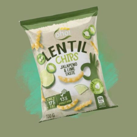 Oho! Lentil Chips Jalapeno & Lime 100g x23