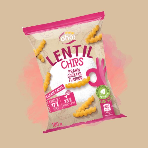 Oho! Lentil Chips Prawn Cocktail 100g x23