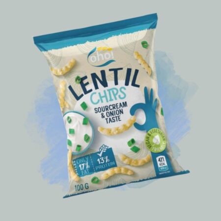 Oho! Lentil Chips Sour Cream & Onion 100g x23