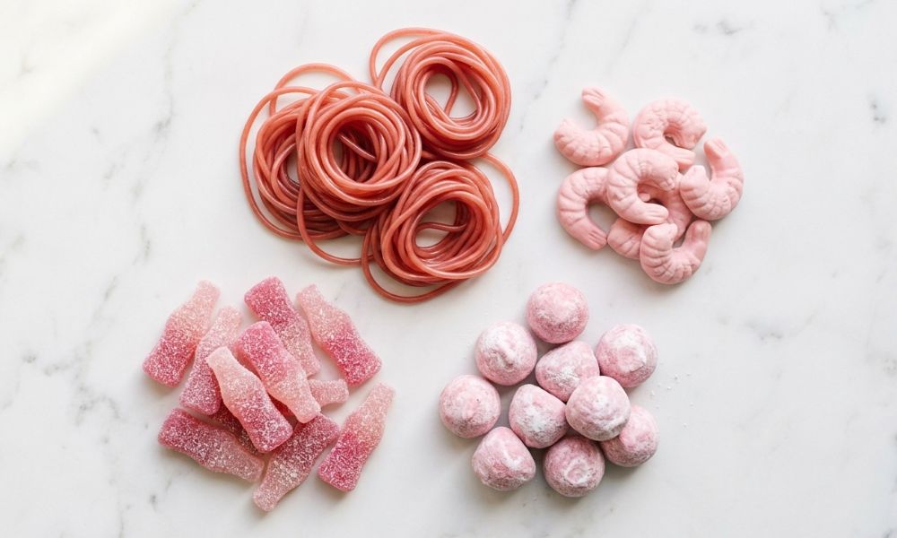 pink sweets on a table