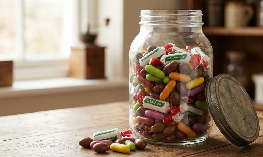 huge jar of retro sweets
