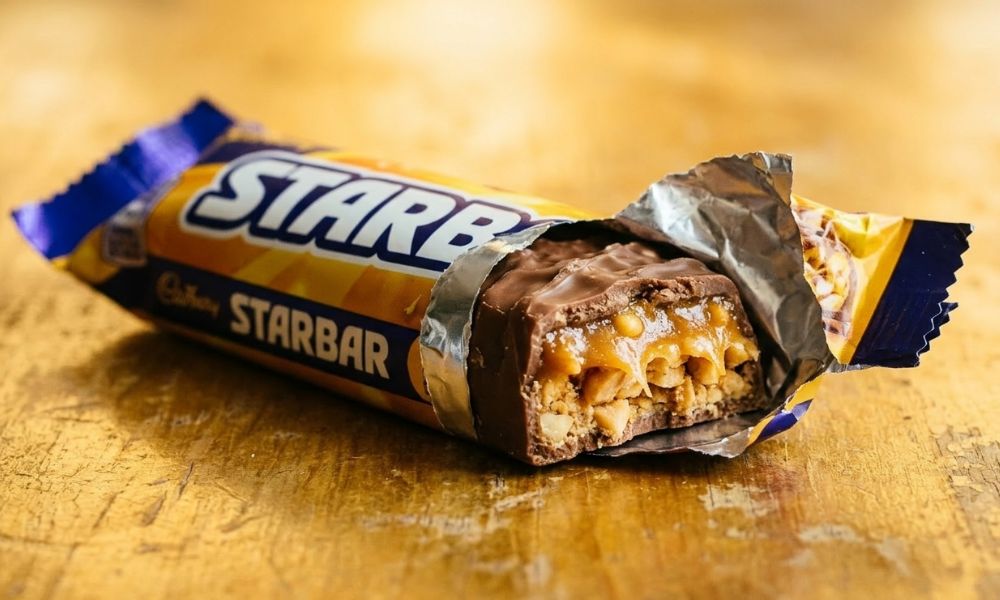cadbury starbar opened and looking delicous