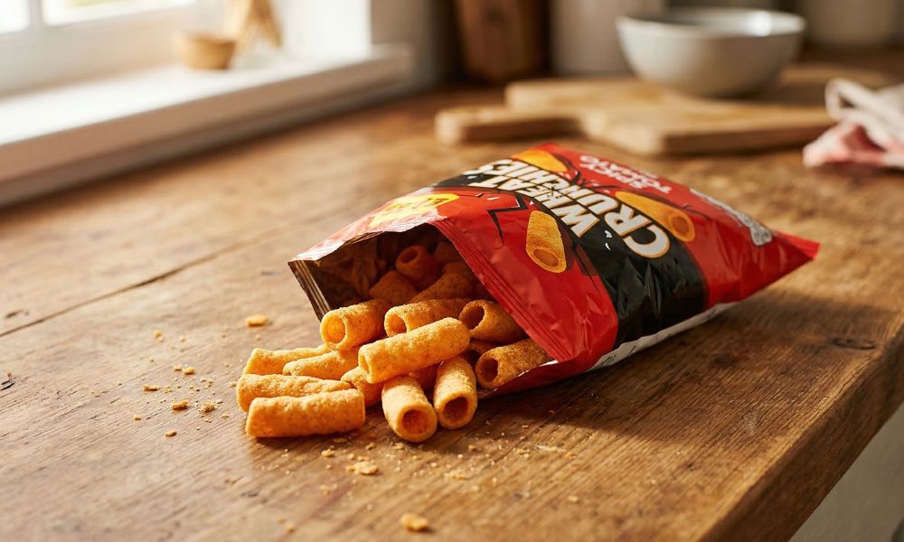 wheat crunchies bag on table