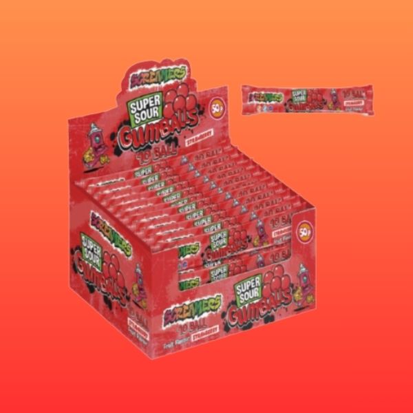 Zed Candy Screamers Strawberry 10 ball Gumball x24