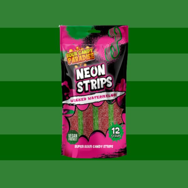 Candy Paradise Sour Neon Strips Wicked Watermelon 130g x12