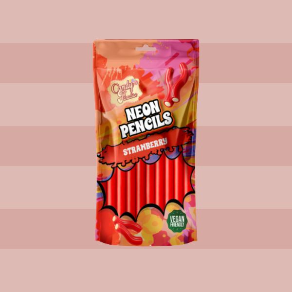 Candy Paradise Neon Pencils Strawberry 130g x12
