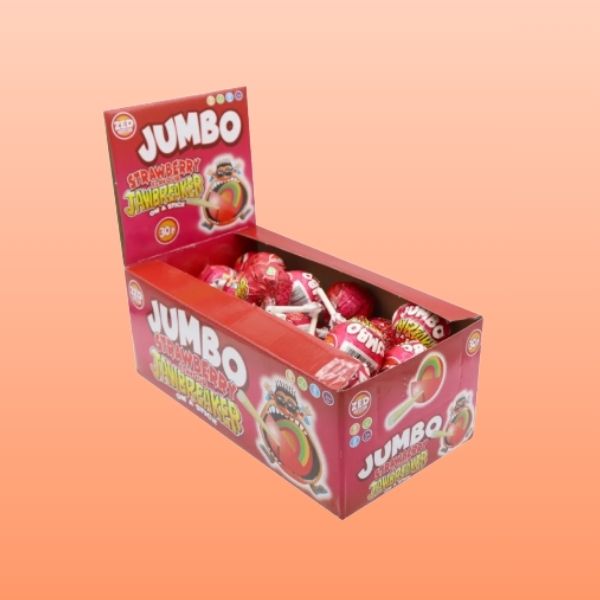 Zed Candy Strawberry Jumbo Jawbreaker Pop x40