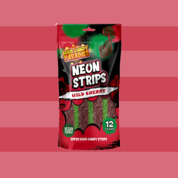 Candy Paradise Neon Strips Wild Cherry 130g x12