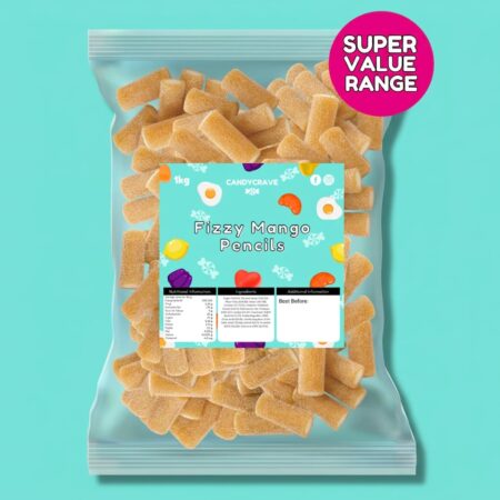 Candycrave Super Value Fizzy Mango Pencils 1kg
