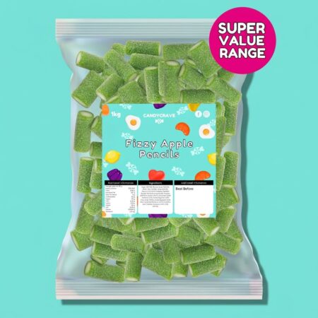 Candycrave Super Value Fizzy Apple Pencils 1kg