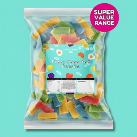 Candycrave Super Value Fizzy Assorted Pencils 1kg